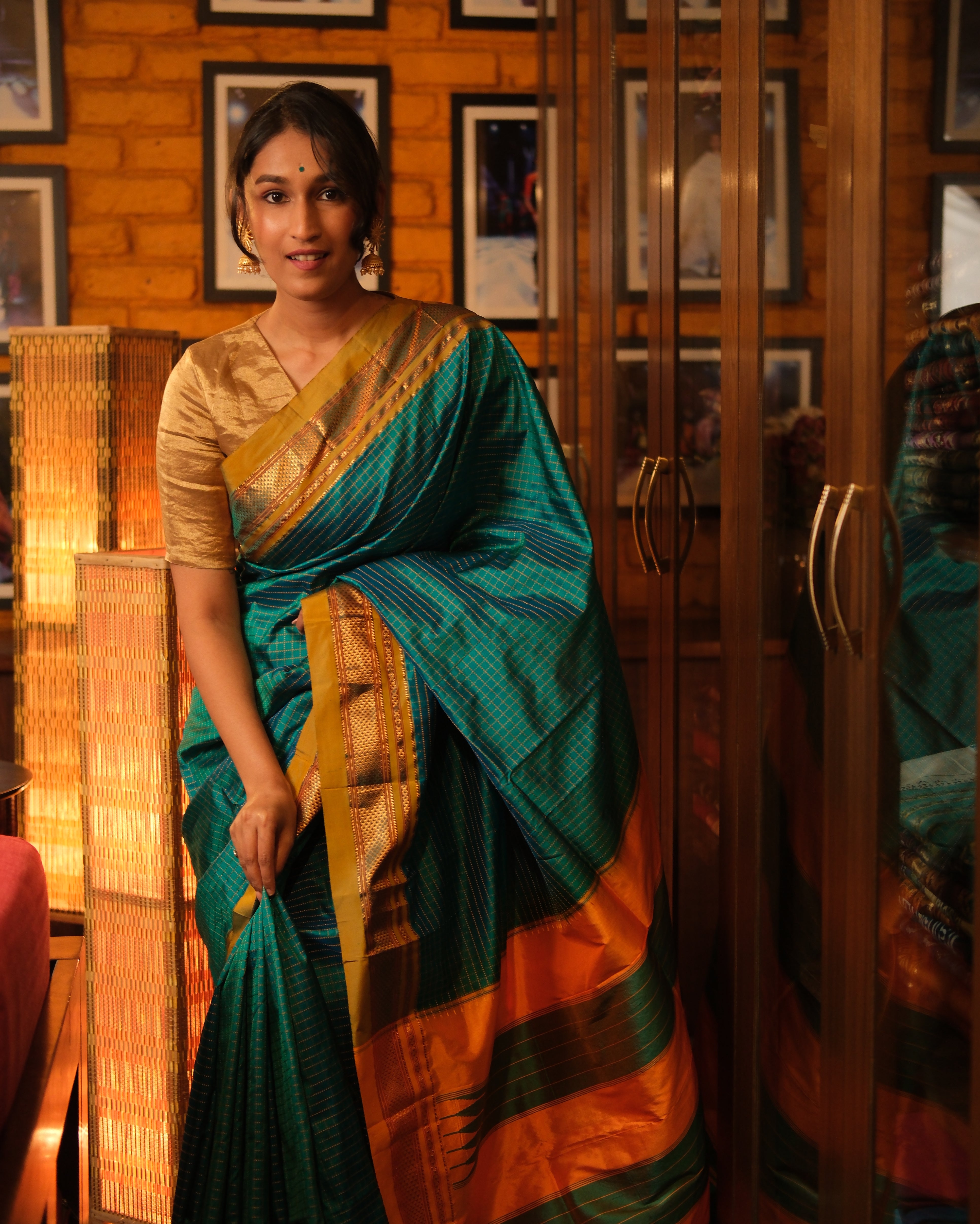 Turquoise Blue Silk Ilkal Saree - SRTBSIS141