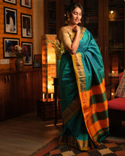 Turquoise Blue Silk Ilkal Saree - SRTBSIS141