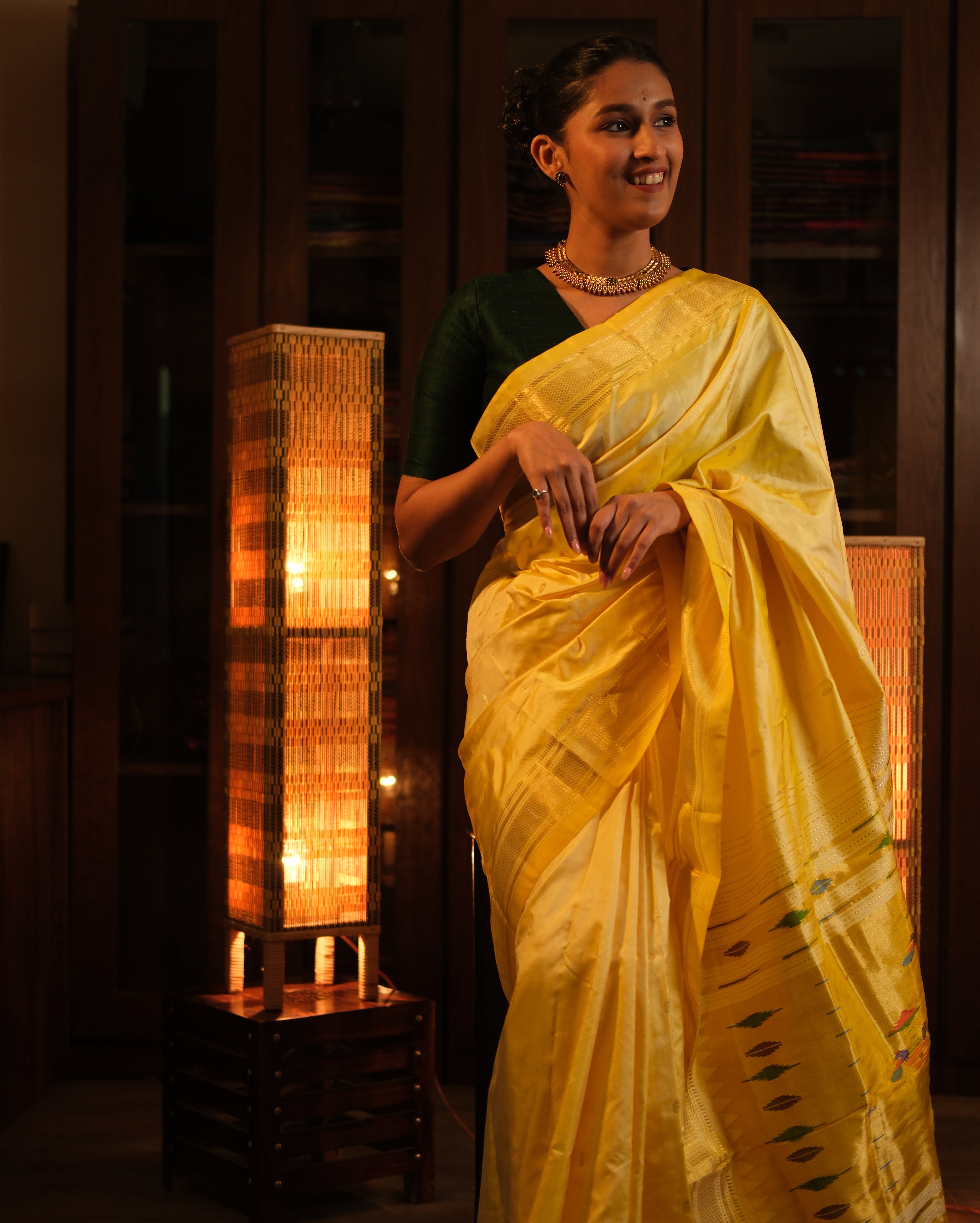 Yellow Silk Paithani Saree - SRYSPS604