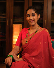 Red Cotton Paithani Saree - SRRCPS525