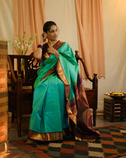Turquoise Kanjeevaram Silk Saree - SRTKSS824