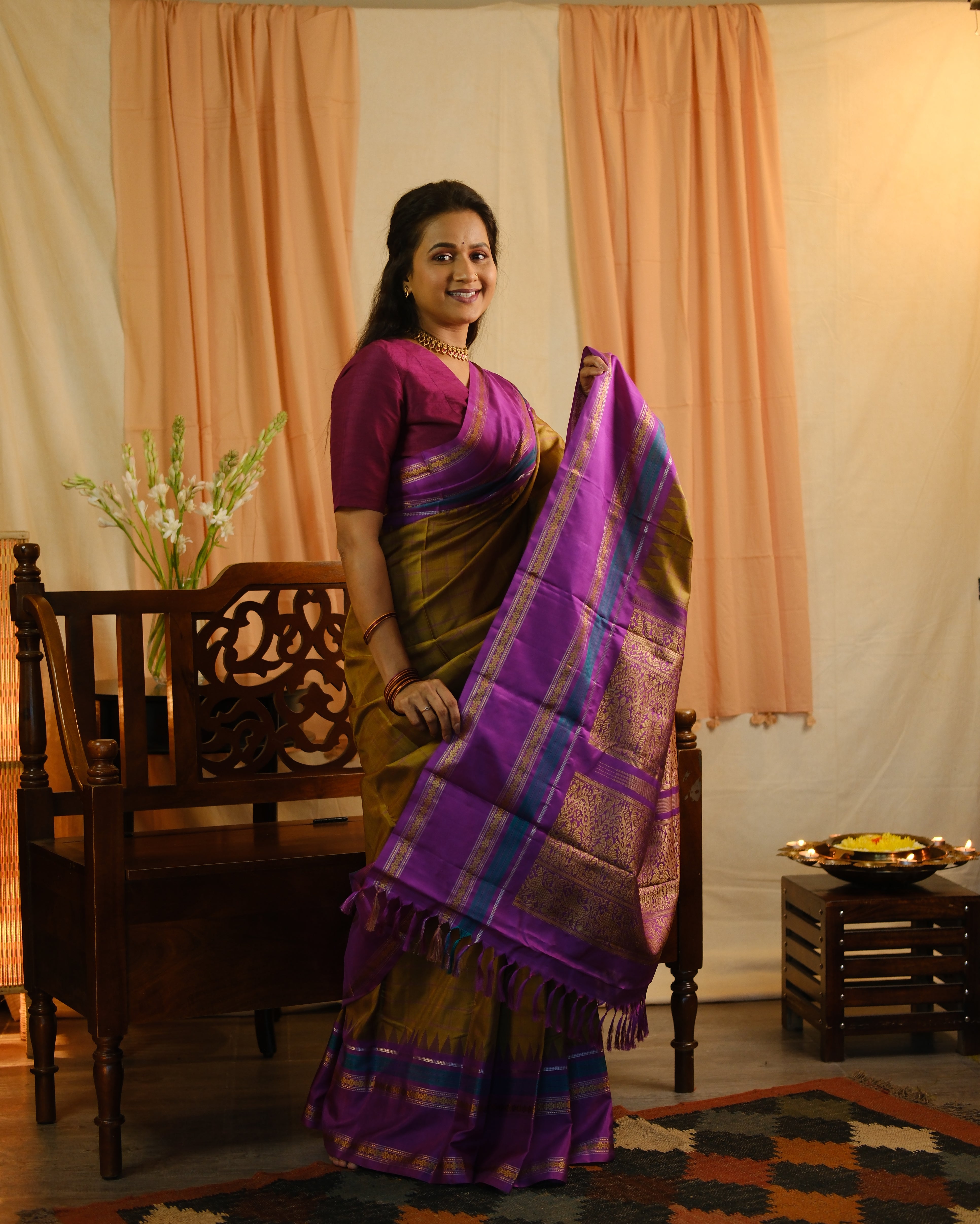 Moss Green Kanjeevaram Silk Saree - SRMGKSS865