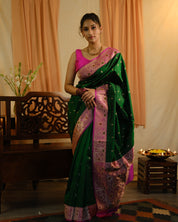 Green Banarasi Silk Saree - SRGBSS718