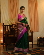 Green Banarasi Silk Saree - SRGBSS718