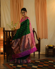 Green Banarasi Silk Saree - SRGBSS718