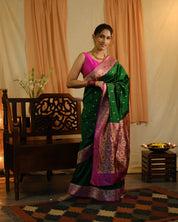 Green Banarasi Silk Saree - SRGBSS718