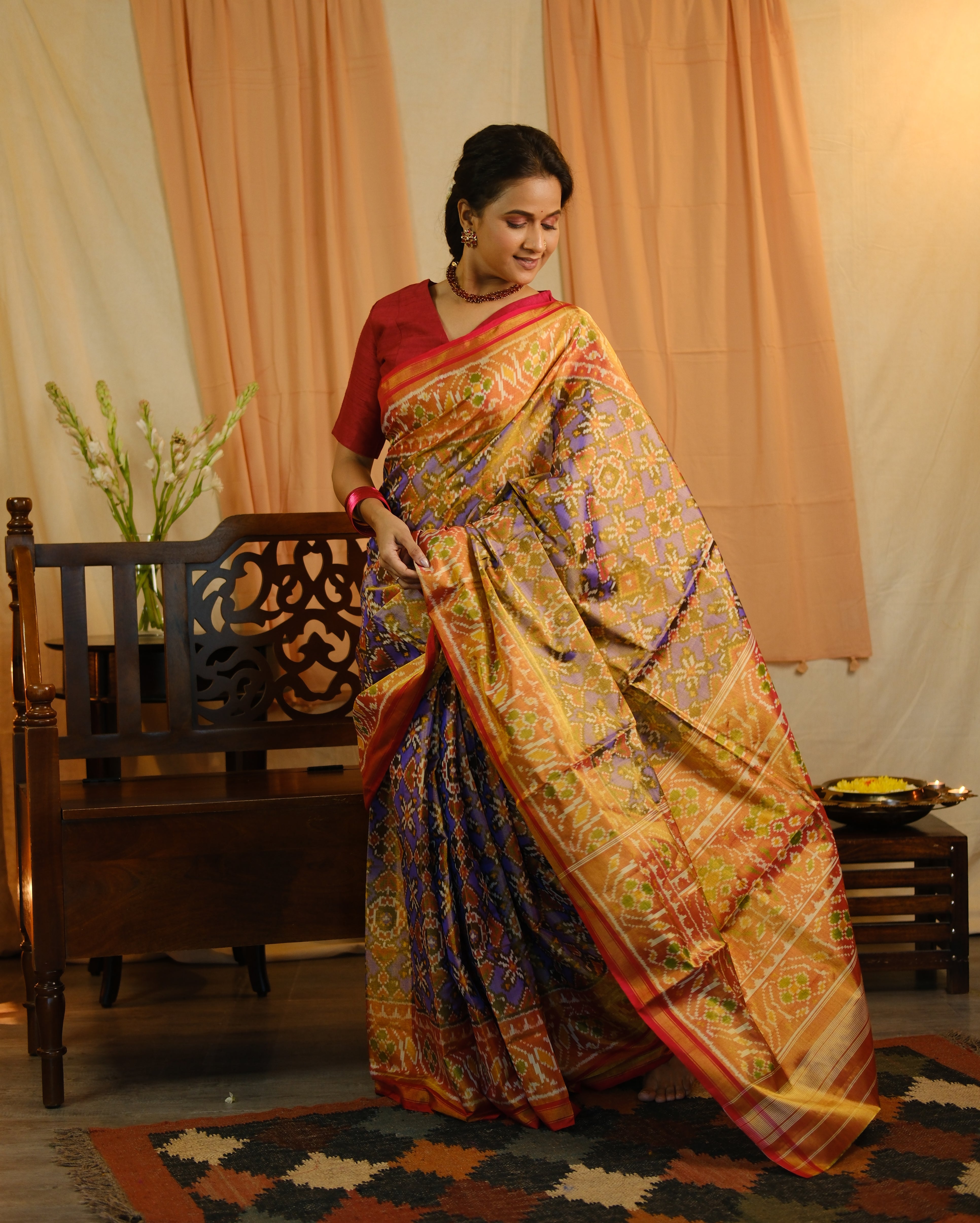 Blue Rajkot Patola Silk Saree - SRBRPSS430