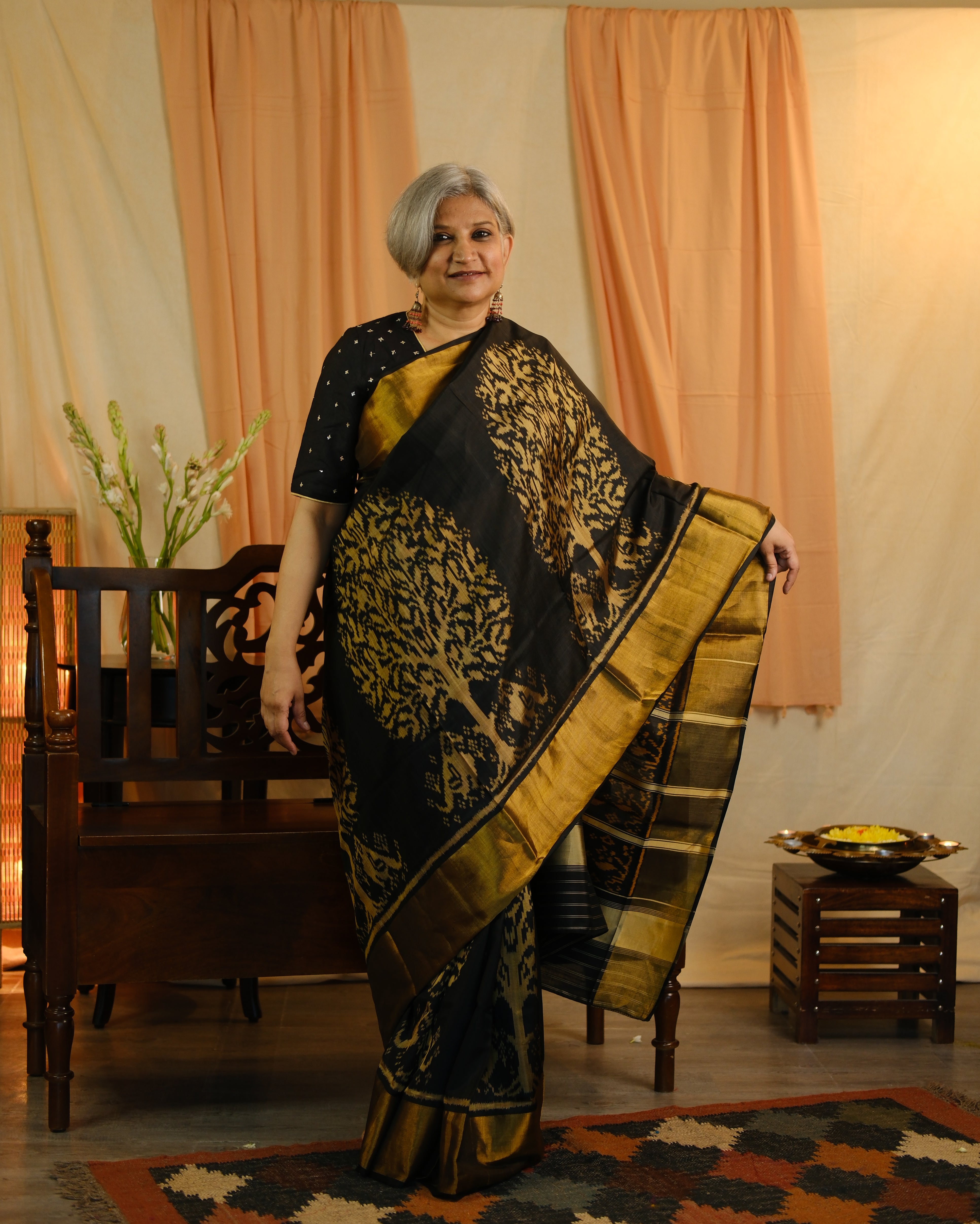 Black Rajkot Patola Silk Saree - SRBRPSS453