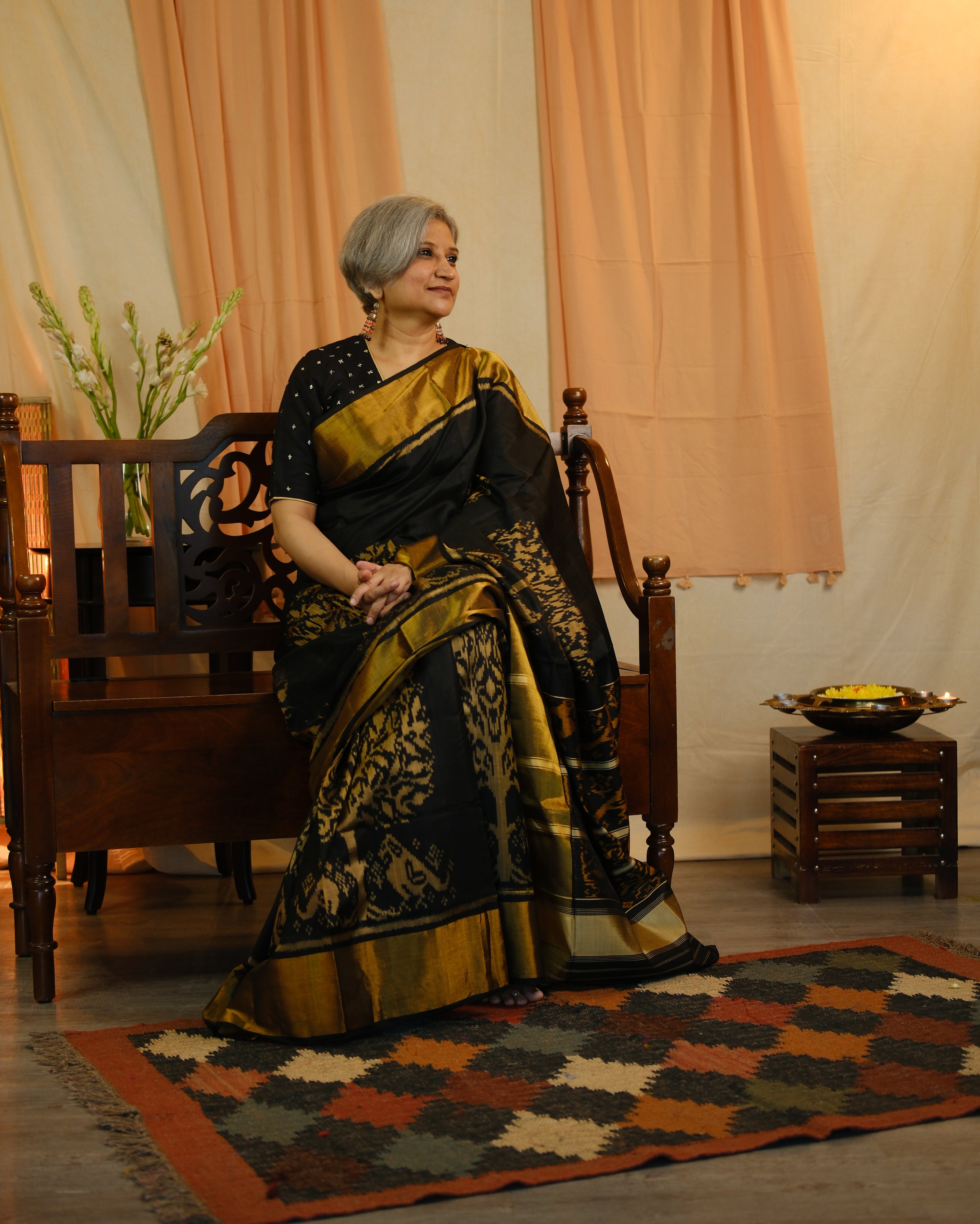 Black Rajkot Patola Silk Saree - SRBRPSS453