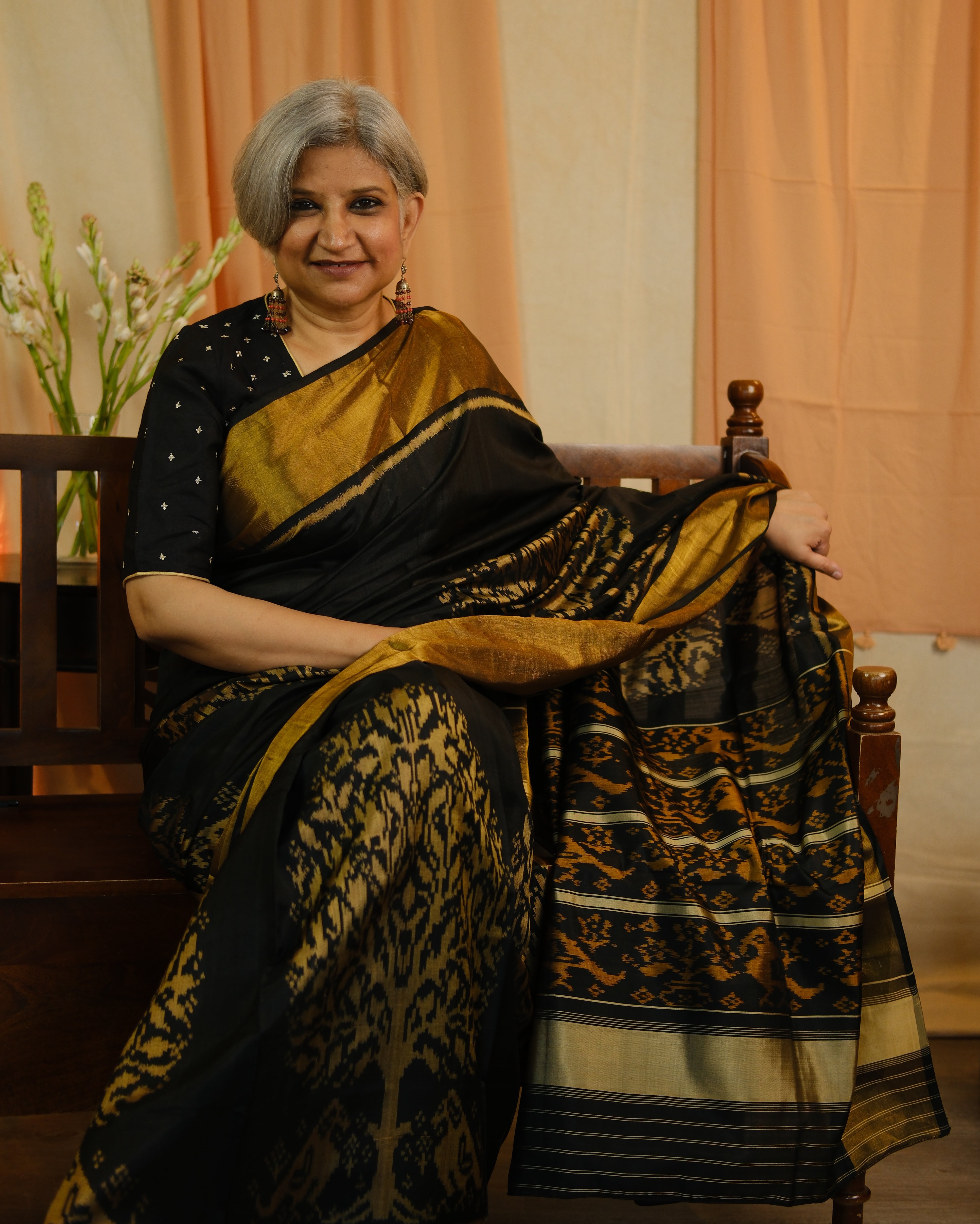 Black Rajkot Patola Silk Saree - SRBRPSS453