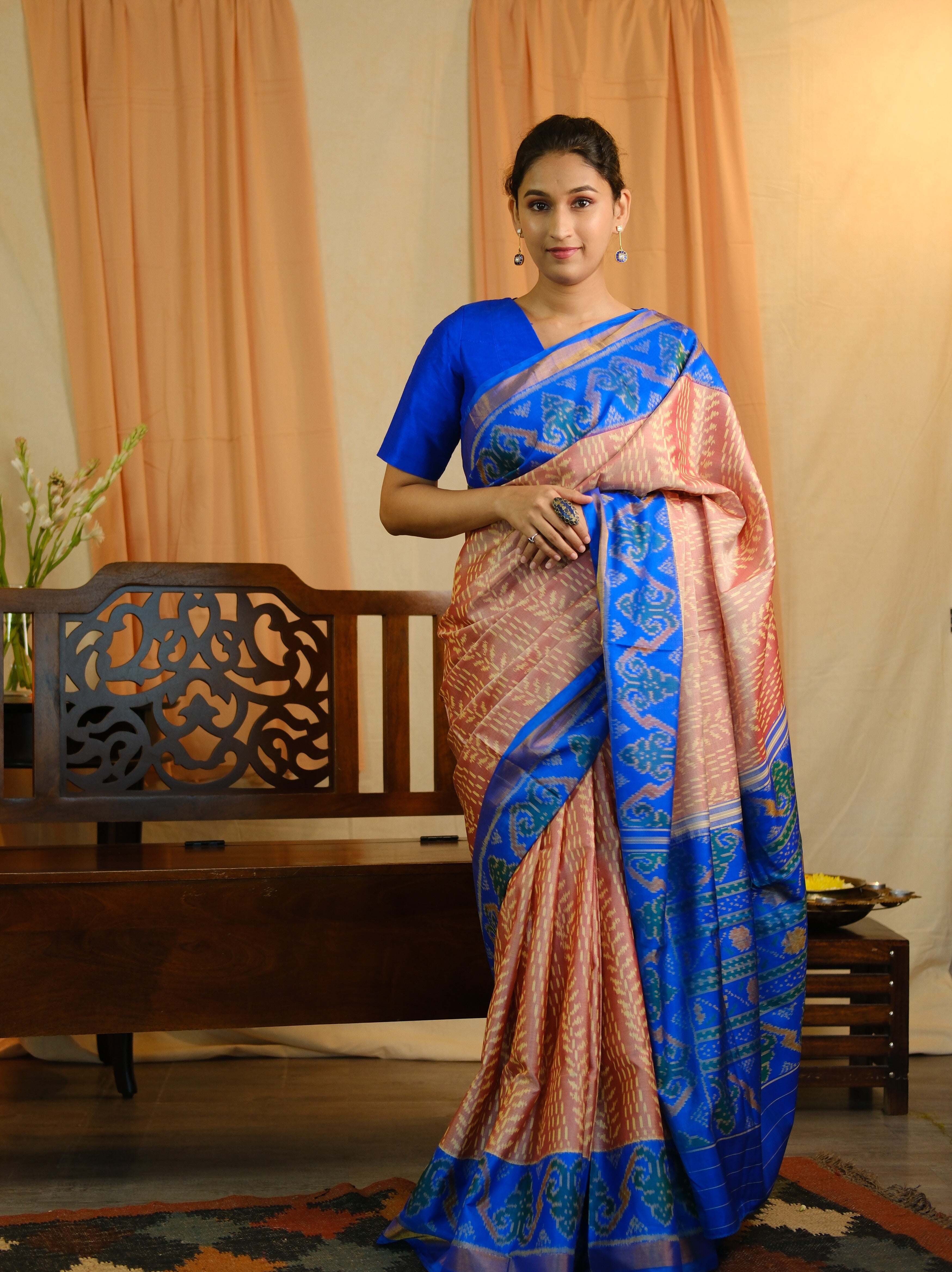 Dusty Red Rajkot Patola Silk Saree - SRDRRPSS280