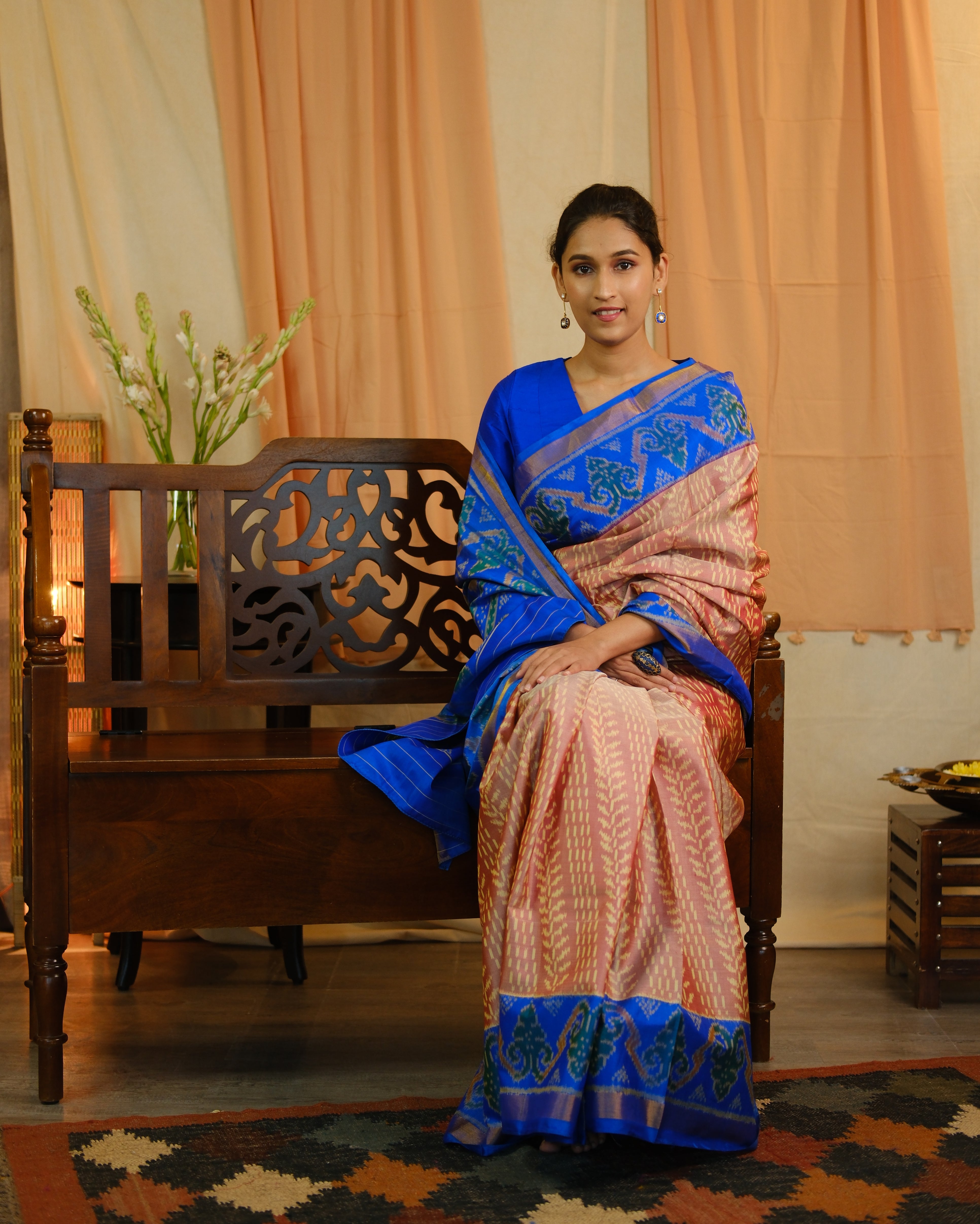 Dusty Red Rajkot Patola Silk Saree - SRDRRPSS280