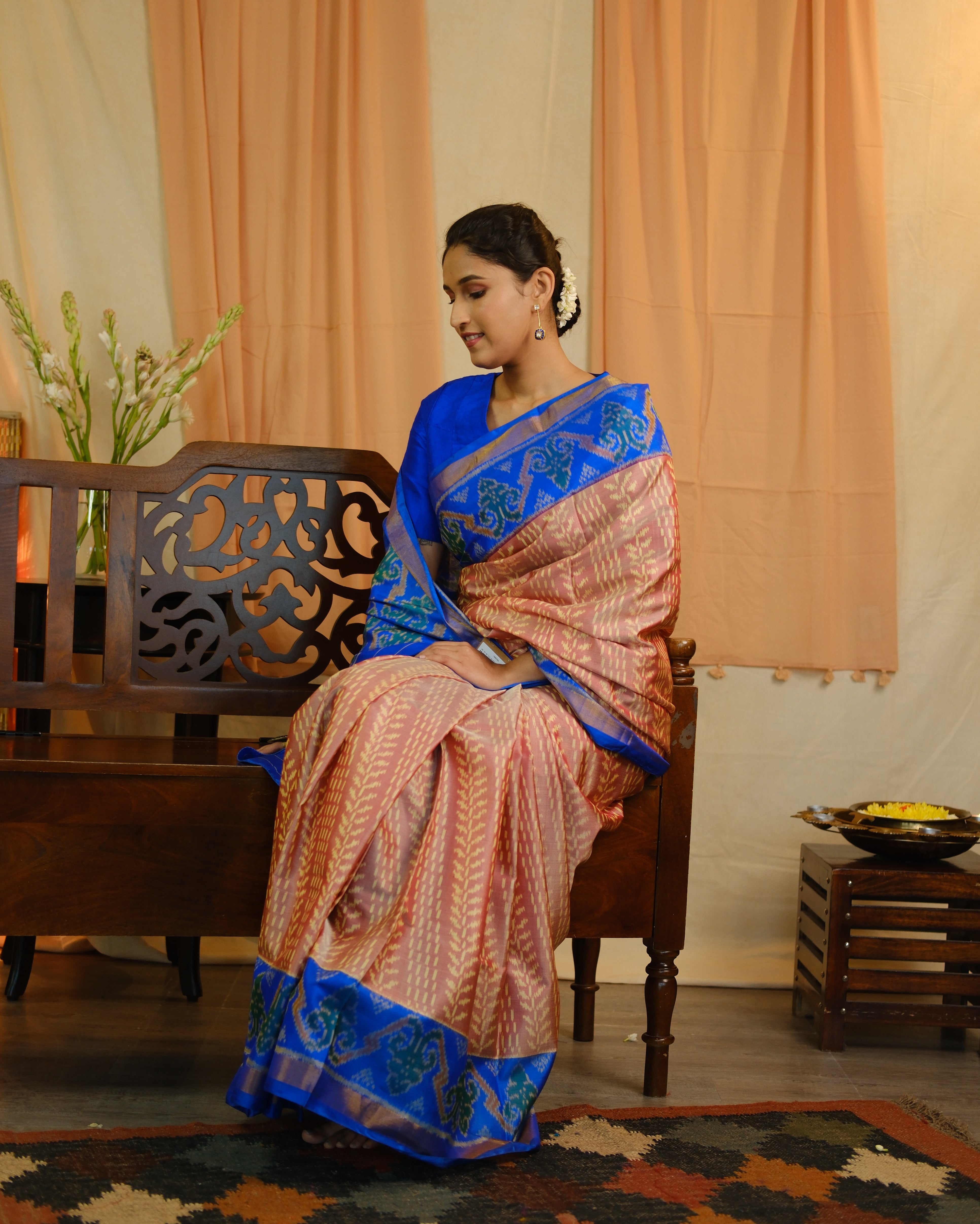 Dusty Red Rajkot Patola Silk Saree - SRDRRPSS280