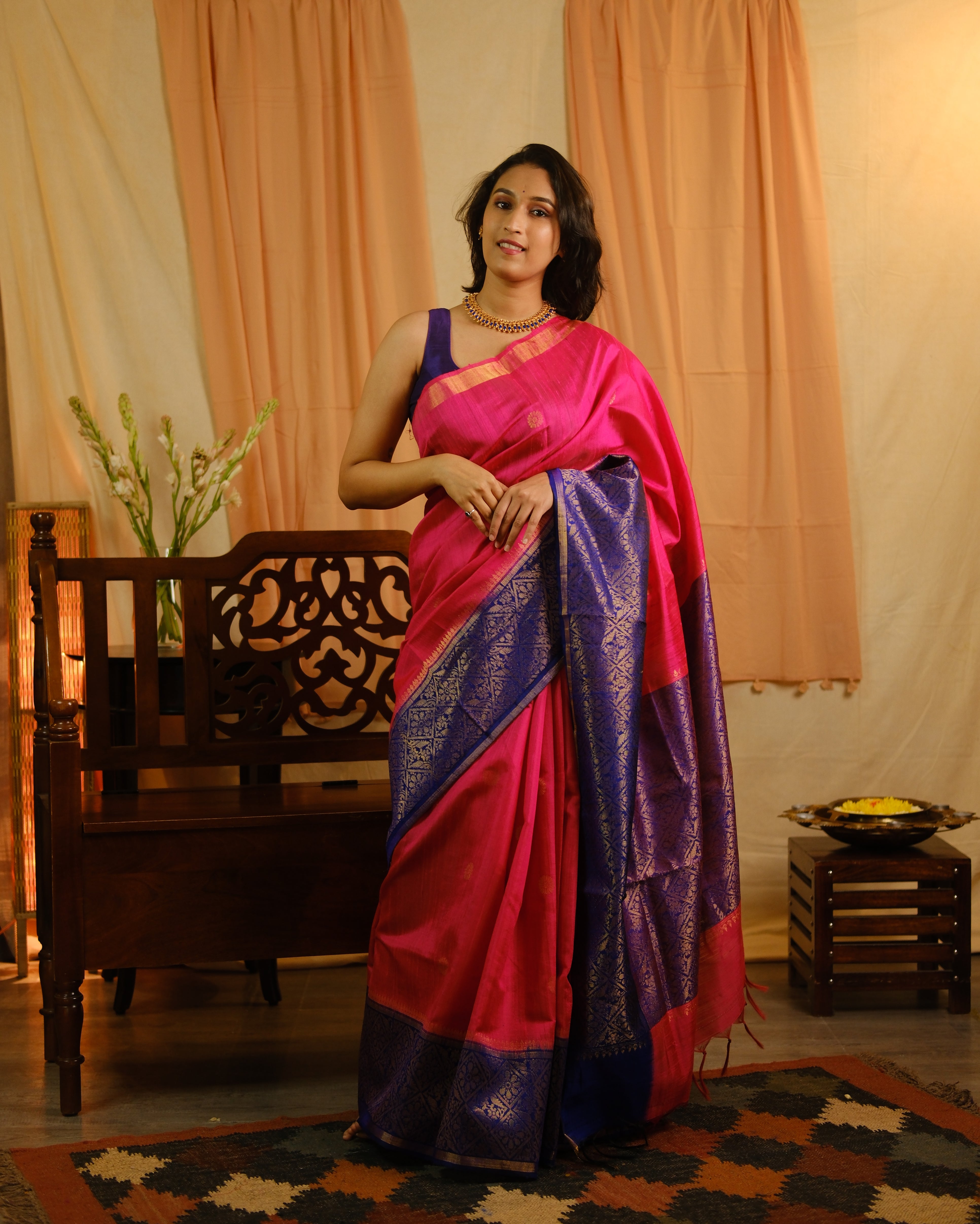 Pink Raw Silk Saree - SRPRSS697