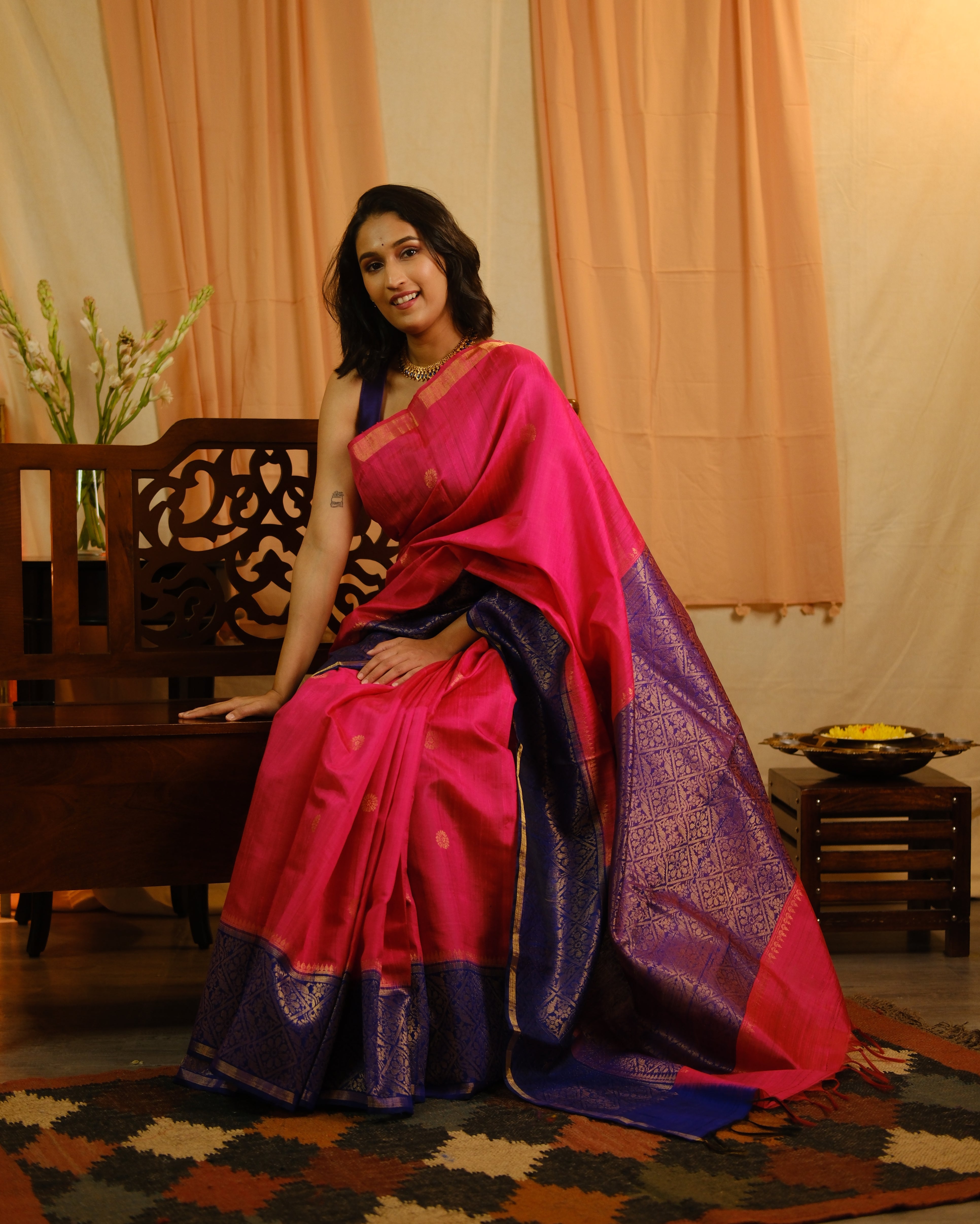 Pink Raw Silk Saree - SRPRSS697