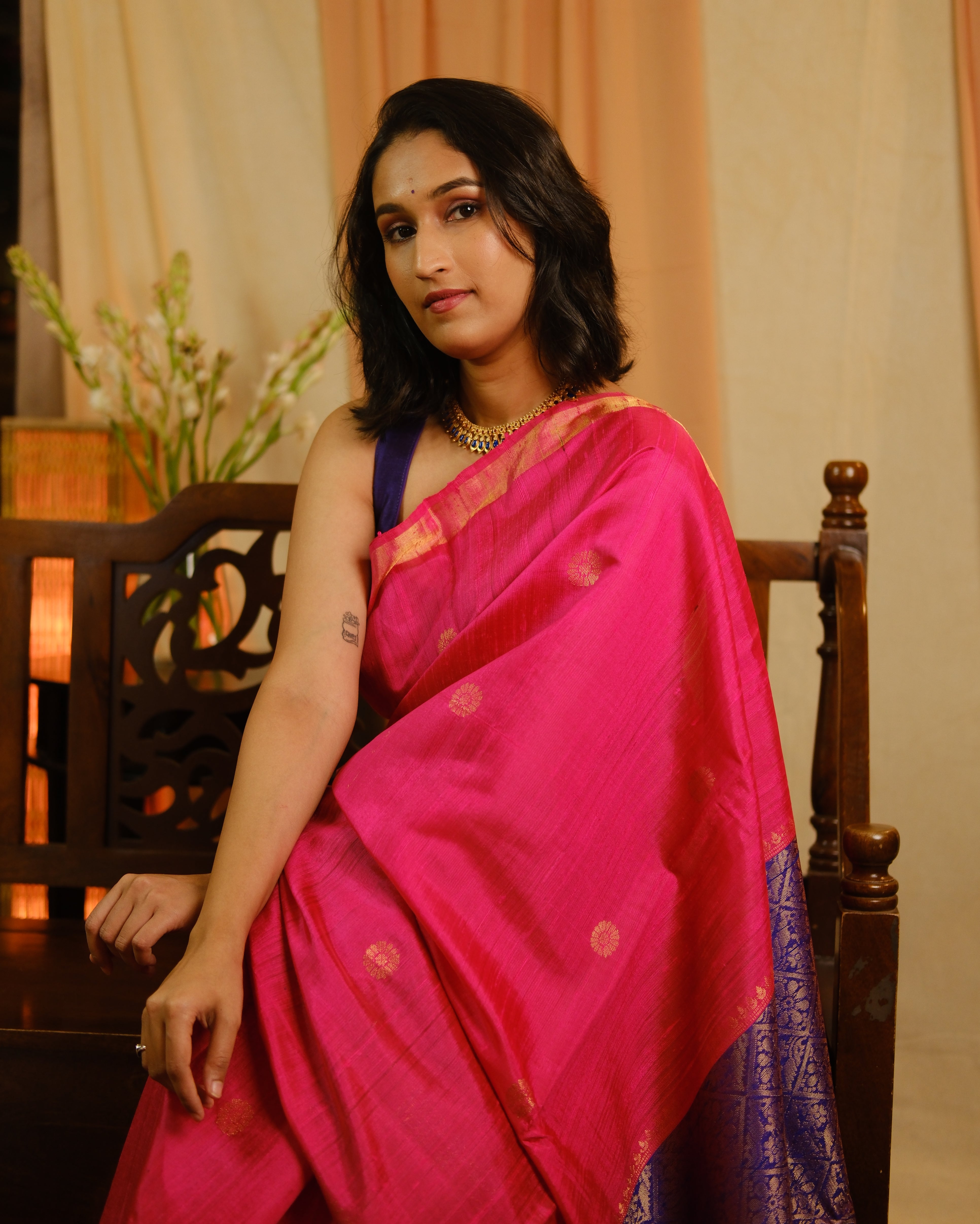 Pink Raw Silk Saree - SRPRSS697