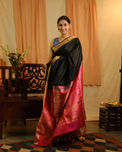Black  Soft Silk Saree - SRBSSR227