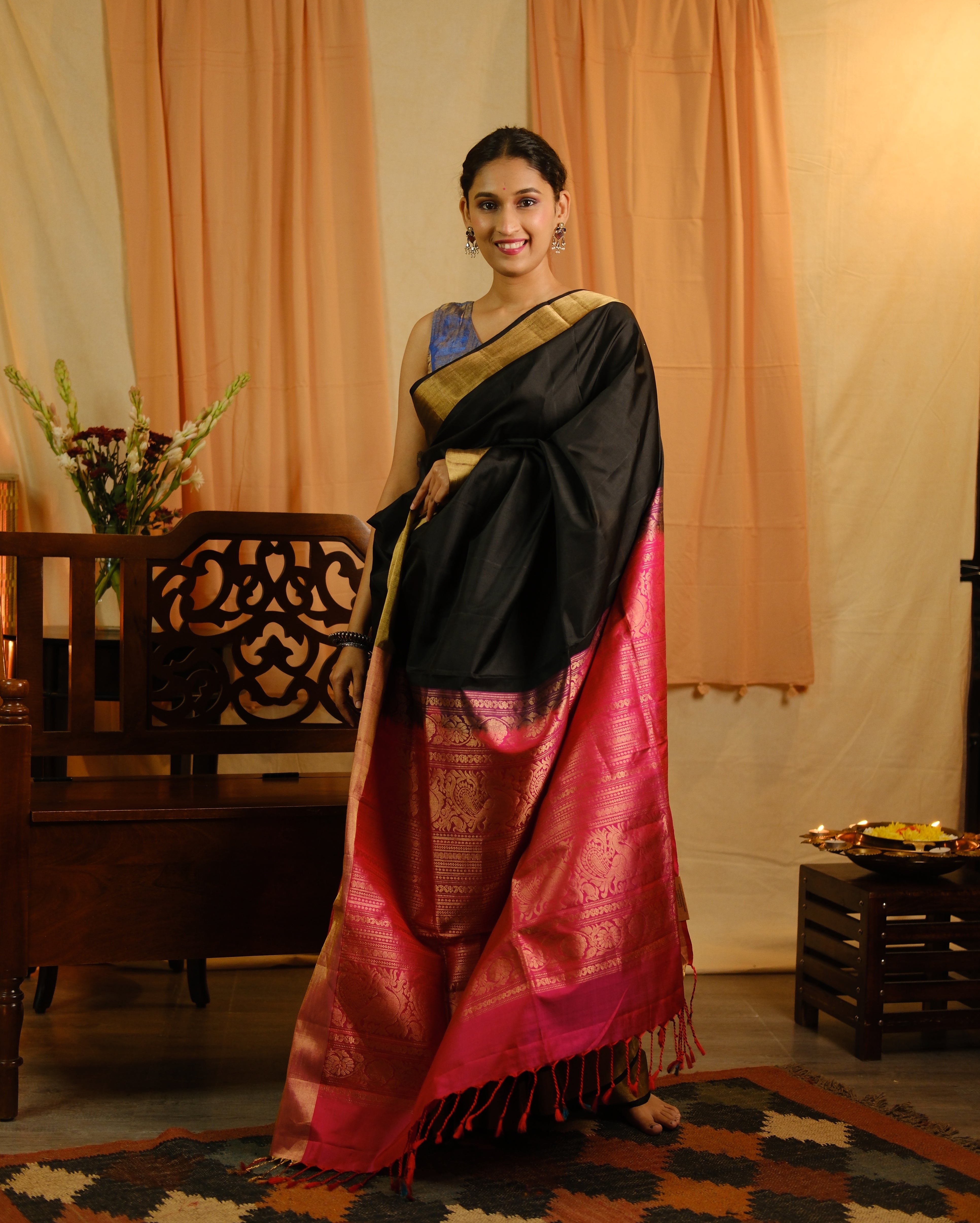 Black  Soft Silk Saree - SRBSSR227
