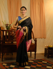 Black  Soft Silk Saree - SRBSSR227