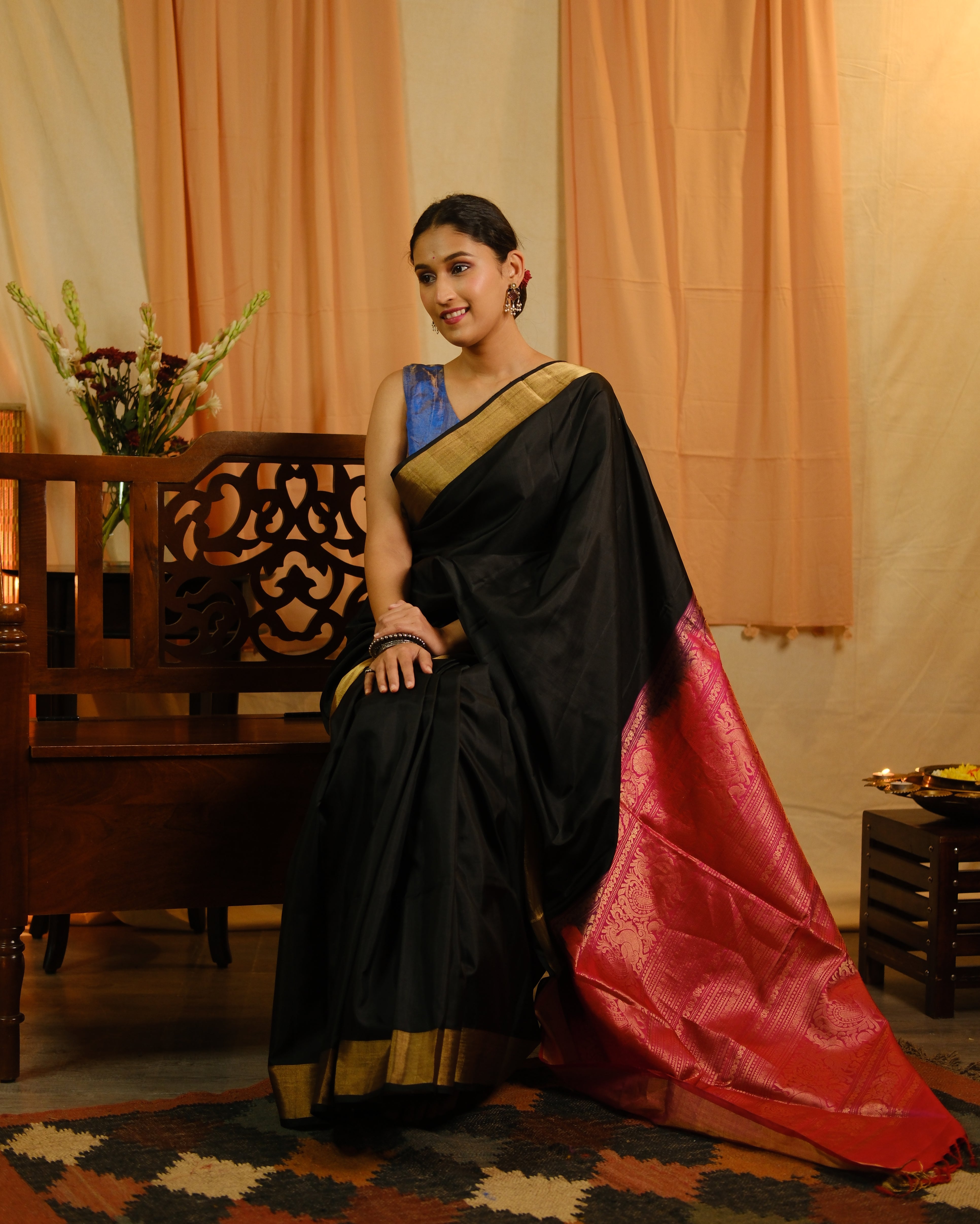 Black  Soft Silk Saree - SRBSSR227