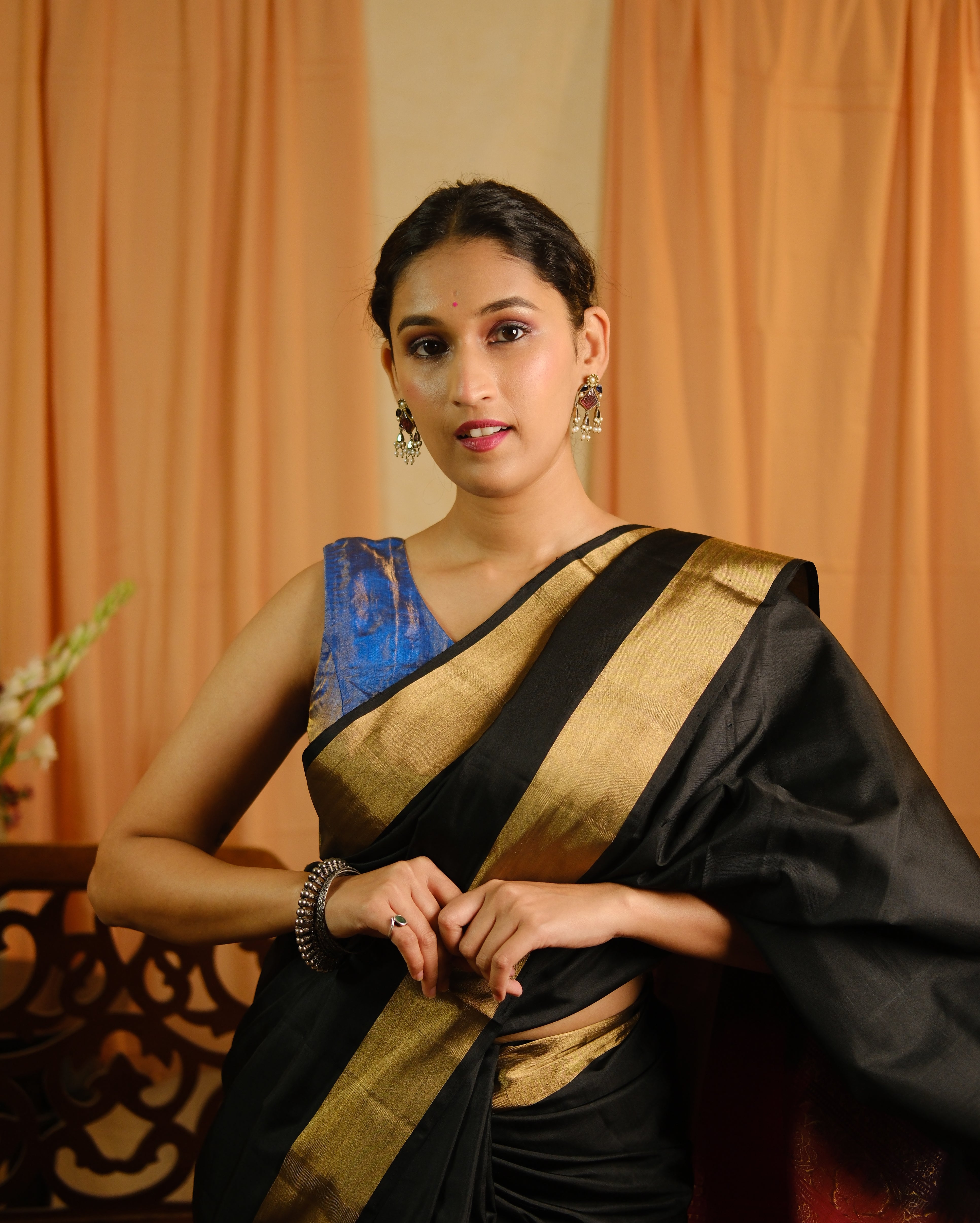 Black  Soft Silk Saree - SRBSSR227