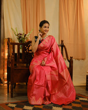 Pink Tussar Silk Saree - SRPTSS1321