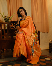 Orange Cotton Paithani Saree - SROCPS542
