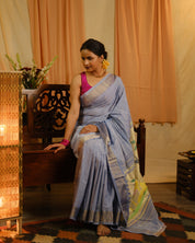 Blue Cotton Paithani Saree - SRBCPS566