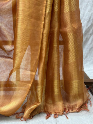 Orange Tissue Tussar Silk Saree-SROTTSS33