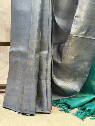 Grey Soft Silk Saree (RD30)