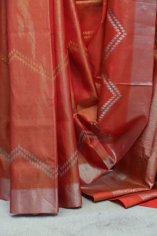 Orange Tissue Silk Saree - SROTSS8