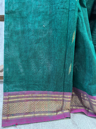 Green Cotton Paithani Saree-SRGCPS173