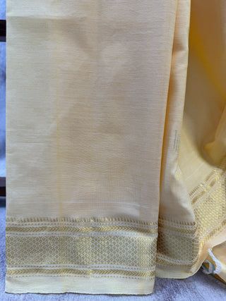 Pastel Yellow Cotton Paithani Saree-SRPYCPS176