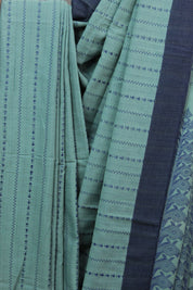 Sage Green Bengal Cotton Jamdani Saree-SRSGBCJS165
