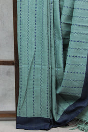 Sage Green Bengal Cotton Jamdani Saree-SRSGBCJS165