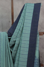 Sage Green Bengal Cotton Jamdani Saree-SRSGBCJS165