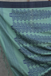 Sage Green Bengal Cotton Jamdani Saree-SRSGBCJS165
