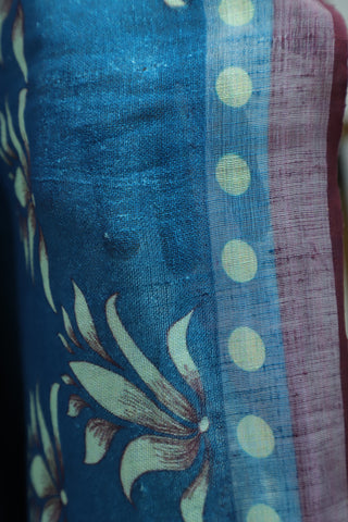 Teal Blue Signature Linen Saree-SRTBSDS6 (RD15)