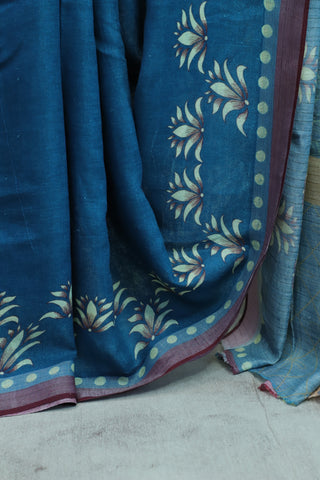 Teal Blue Signature Linen Saree-SRTBSDS6 (RD15)