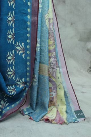 Teal Blue Signature Linen Saree-SRTBSDS6 (RD15)