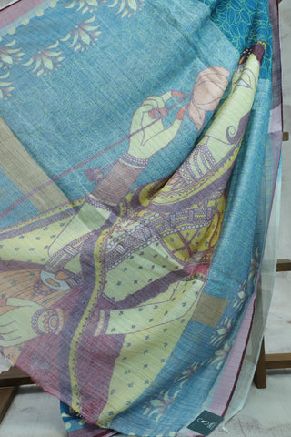 Teal Blue Signature Linen Saree-SRTBSDS6 (RD15)