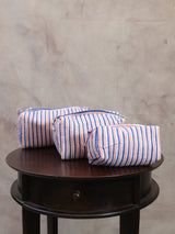 Pink-Blue HBP Cotton Pouch (Set Of 3)-SRPBCP40