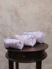 Pink-Blue HBP Cotton Pouch (Set Of 3)-SRPBCP40