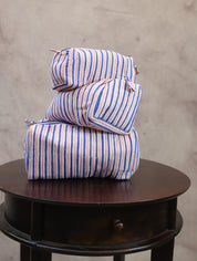 Pink-Blue HBP Cotton Pouch (Set Of 3)-SRPBCP40