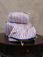 Pink-Blue HBP Cotton Pouch (Set Of 3)-SRPBCP40