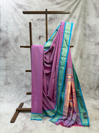 Lavender Cotton Paithani Saree-SRLCPS175
