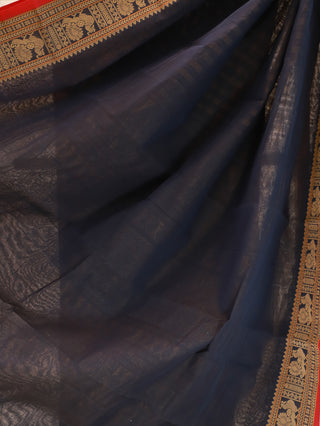 Midnight Blue Kanchi Cotton Saree - SRMBKCS36