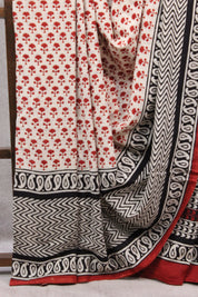 Cream HBP Cotton Saree - SRCCS2238