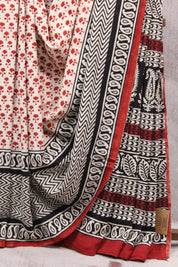 Cream HBP Cotton Saree - SRCCS2238