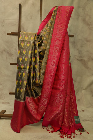 Kashish Soft Silk Saree With Ikat Print - SRKSSS78
